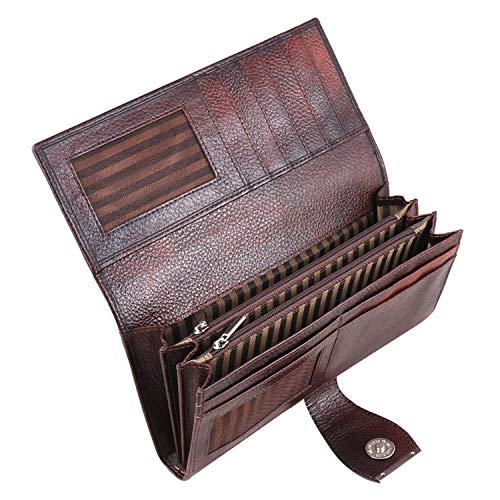 Mtuggar-Women-Clutch-Wallet-Genuine-Leather-Brown-2805-BRN