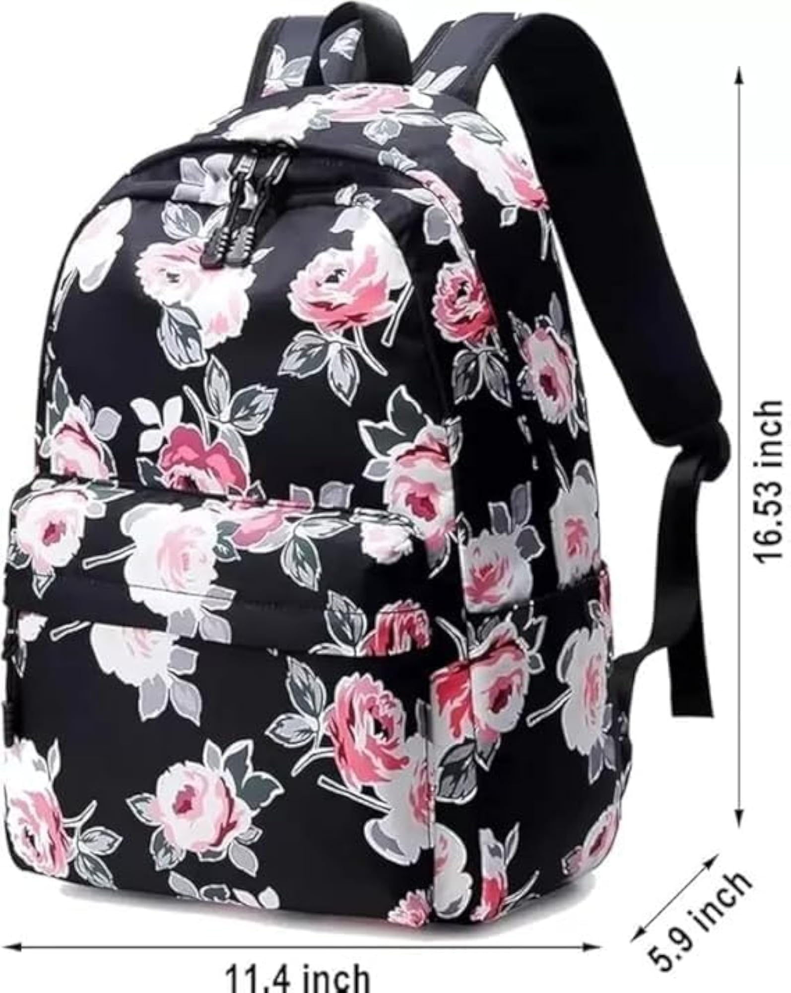 Stylish Floral Rose Print School Backpack