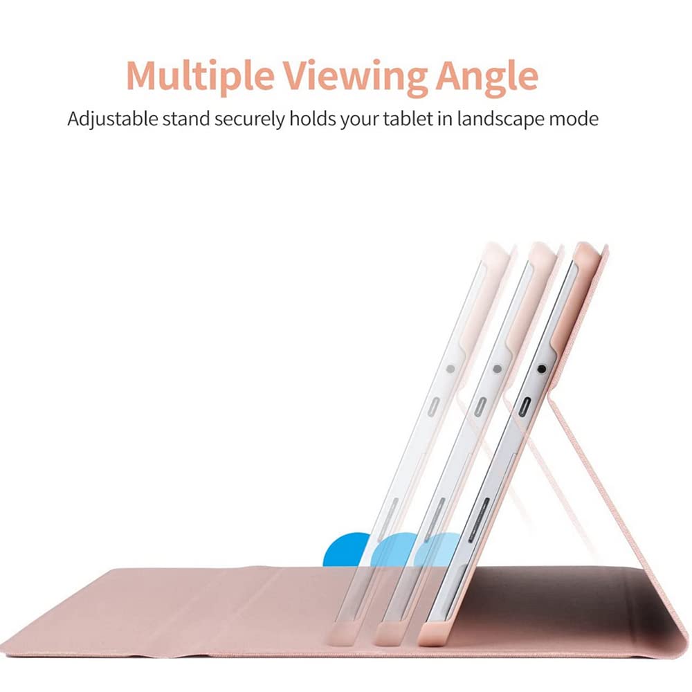 Etui na klawiature do Huawei MediaPad T3 10, stojak etui ochronne z magnetyczna zdejmowana klawiatura QWERTY do Huawei MediaPad T3 10 9.6-cala 2017, Rózowe zloto