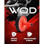 WOD Nation Ab Roller - Black & Red, Modern Core Fitness Equipment for Home Gym & Travel - Ab Wheel for Workout & Core Stability - Image 2