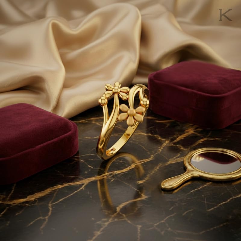Image of KISNA 9KT / 14KT / 18KT Flossie Yellow Gold Ring For Women | S14