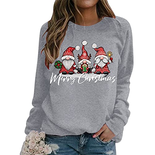 Weihnachtspullover Damen Langarmshirt Pullover Weihnachten Damen...