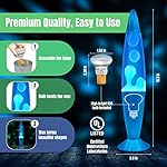 JAMBO 16" Beautiful Lamp- Blue with White/Blue Wax, Relaxing Liquid Light, Night Light Nightlight, Home Decor Living Room Office Bedroom Lamp for Adults Teens Kids, Magma Motion - Image 4
