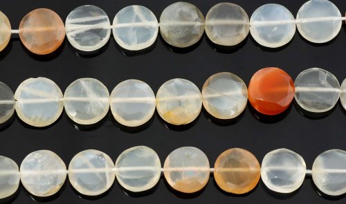 Pierre de Lune Multicolore Monnaie facettée, le cadeau idéal pour amateurs de minéraux