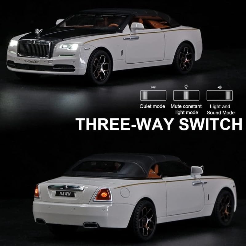 Image of Play Boy 1:24 Rolls-Royce Dawn Model Diecast Metal Alloy Pullback Toy Vehicle with Openable Doors Light and Music Car for Kids (Multicolor)