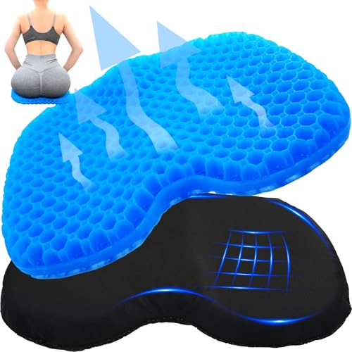 Srjornth Kayak Seat Cushion - Blue Cooling Gel Kayak Accessory Removable Waterproof Cover | Comfort...