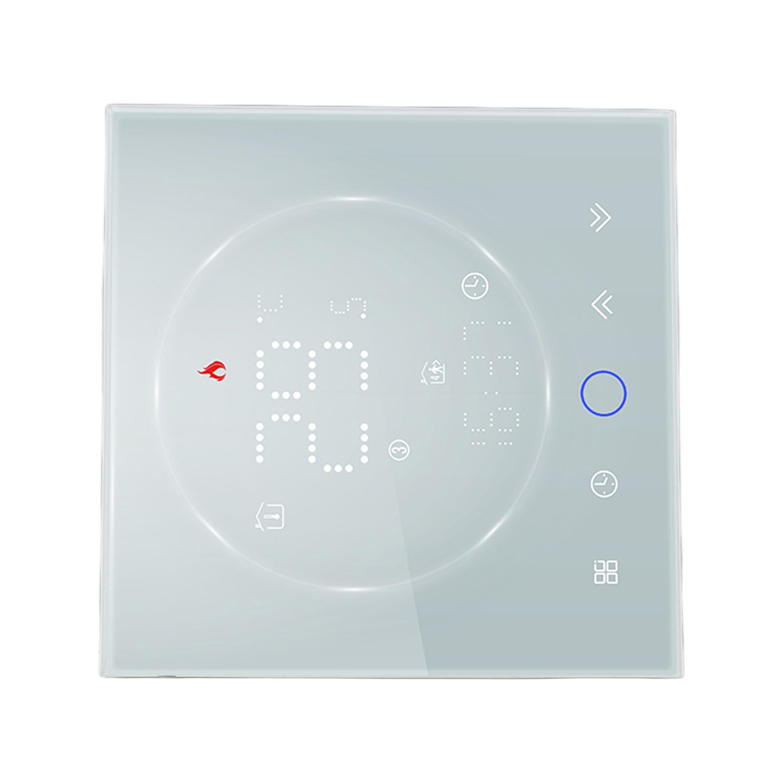 SEAFRONT Inteligentny Termostat, Programowalny Sterownik LED do Ogrzewania Elektrycznego, Bezprzewodowy Ekran Dotykowy z dokładnością ± 1 ℃, Idealny do Domu i Biura (WHITE)