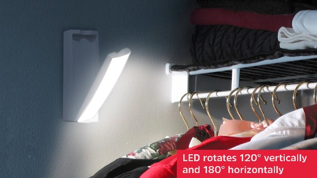 Image of Energizer Swivel LED Touch Light, Battery Operated, 35 Lumens, Wireless LED Closet Light, Ideal for Under Cabinet, Closet, Hallway, Work Bench, Washroom, Pantry and Laundry Room, White, 38362
