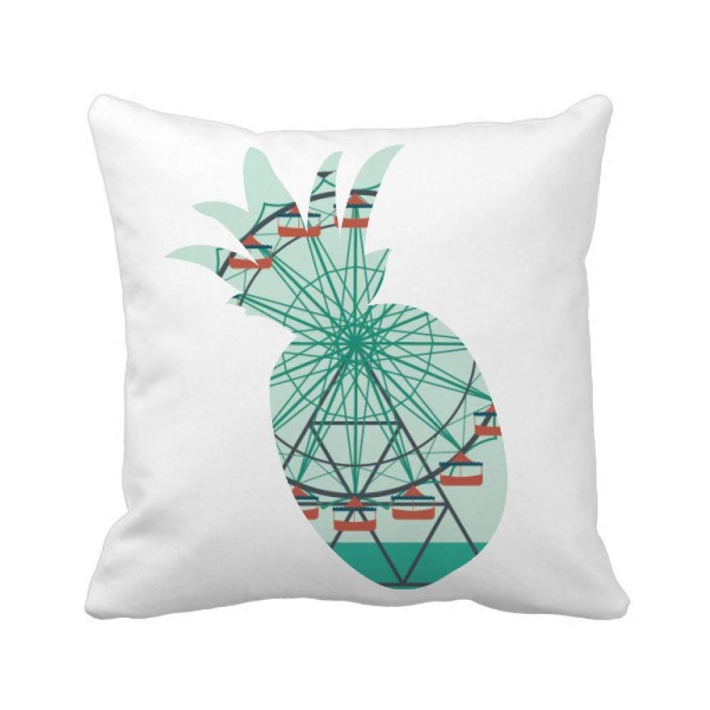Housse de coussin carrée motif ananas vert lin pour salon et chambre
