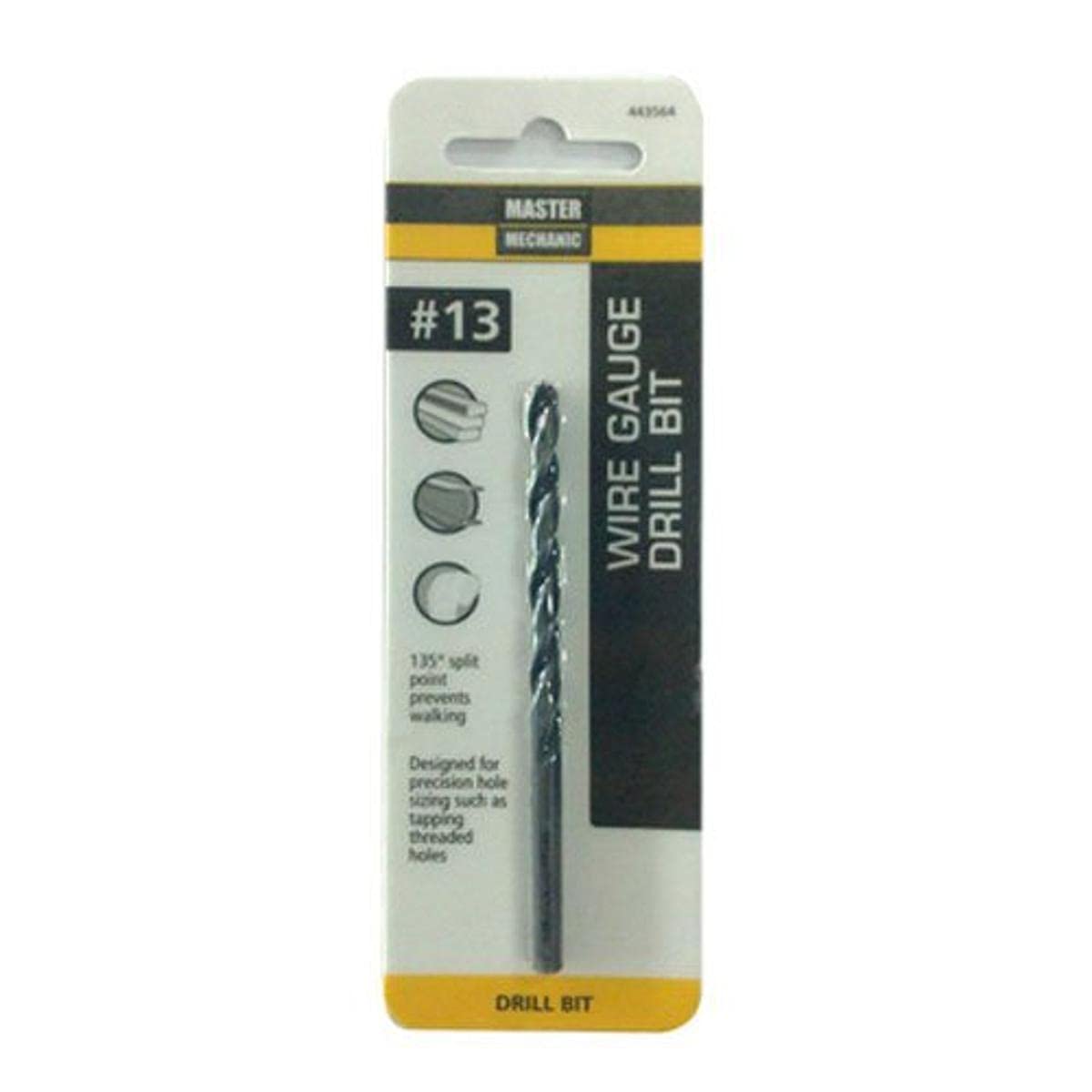 #13 Wire Gauge 3.5-Inch Drill Bit with Durable Black Oxide Coating
