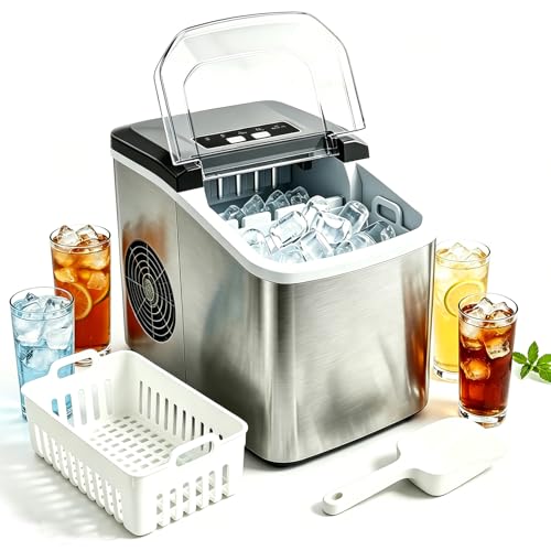 Fabricadora de Hielo Rápida Sin Asas, Plata, 1.5L miniatura 1