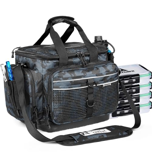 Ghosthorn Fishing Tackle Box, Waterproof 3600 and 3700 Tackle Trays, Plastic Tackle Box Organizer with Removable Dividers Storage Lure Box for Lures 1 and 4 Pack (Fishing Tackle Bags)