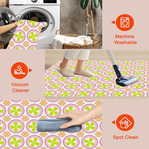 Tapis lavable antidérapant vert émeraude à poils courts - 7