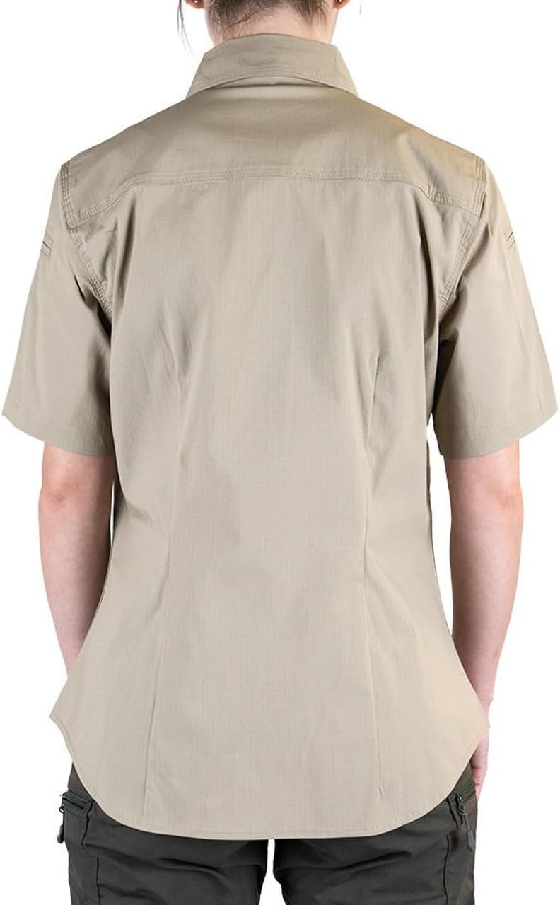 LA Police Gear Women's Short Sleeve Battle Rattle Stretch Field Shirt, Tactical Button Up Ripstop Uniform Shirt for Women - Image 6