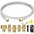 Upgraded 6 Feet High Pressure Braided Propane Hose Extension with Conversion Coupling 3/8" Flare to 1/2" Female NPT, 1/4" Male NPT, 3/8" Male Flare for BBQ Grill, Fire Pit, Heater