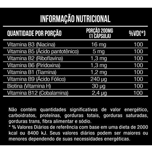 Complexo B 200mg 30 capsulas Mais Nutrition