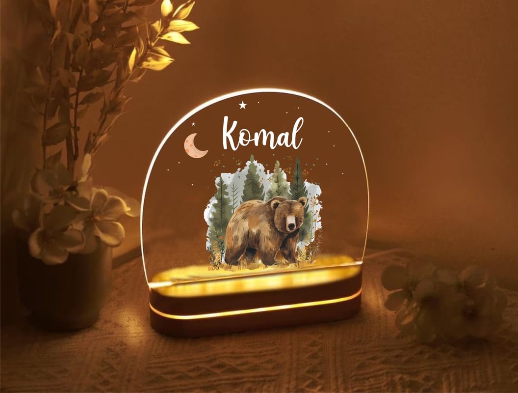 THE GRANDEUR Acrylic Personalized Name LED Night Table Lamp Gifts for Men Women|Customized Gifts for Men Women Husband Wife Girlfriend Boyfriend (Design 4), Multicolor