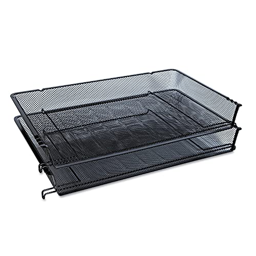 Universal One Mesh Stackable Side Load Tray, Legal, Black - Pack of 4