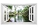 Produktbild 3D Wandmotiv See Urlaub Wald Fenster Bildfoto Wandbild Wandsticker Wandtattoo Wohnzimmer Wand Aufkleber 11E338, Wandbild Größe E:ca. 168cmx98cm