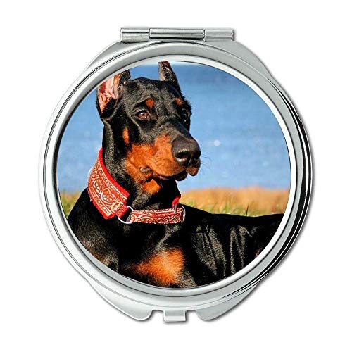 YENDOSTEEN Spiegel, Travel Mirror, Mops Hund Drucken Gefahr Hund, Taschenspiegel, 1 X 2 X Lupe