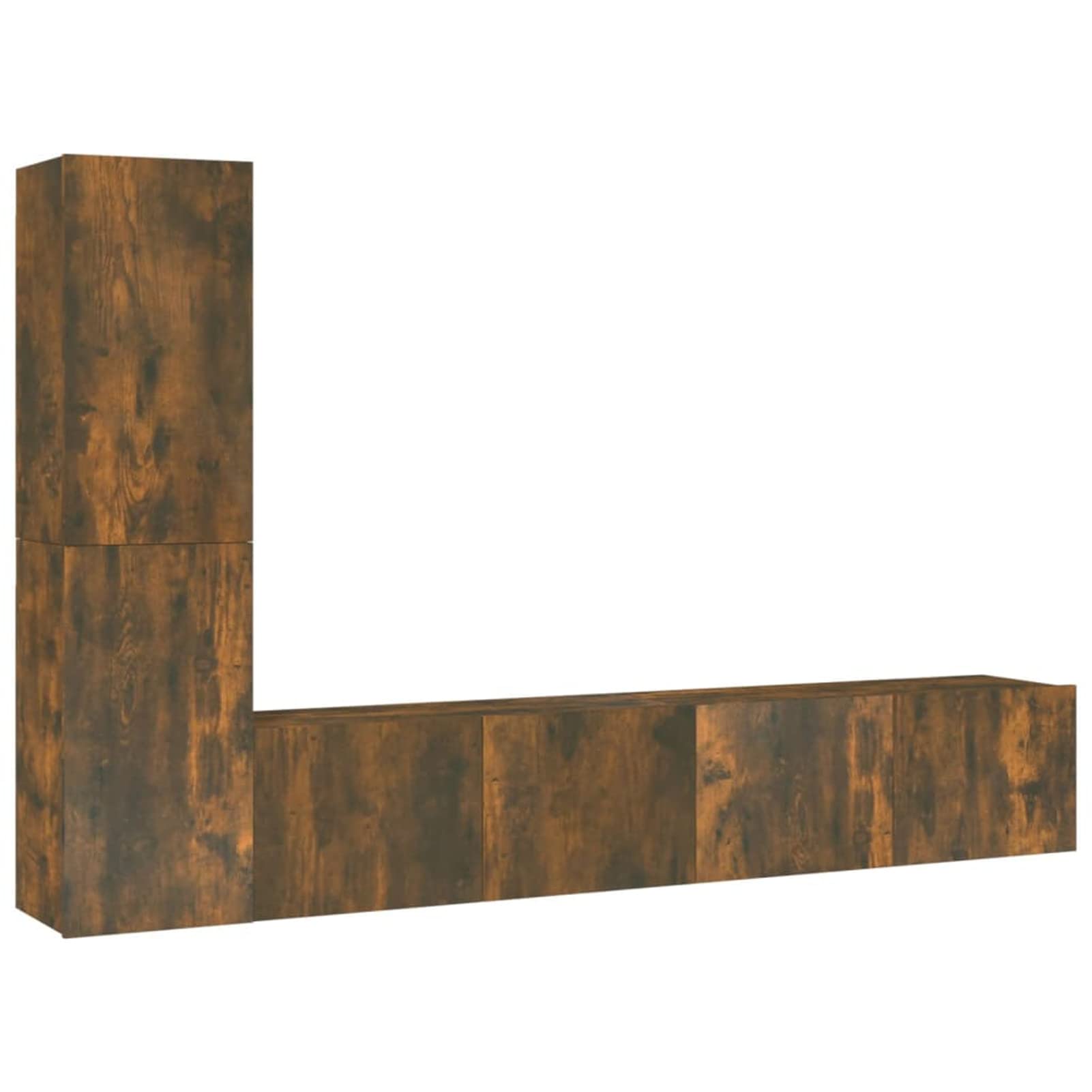 Tidyard Mobile Da Parete TV Con 2 Scomparti, Unità TV, Mobile Da Parete Per Soggiorno, Rovere Fumato, 120 X 30 X 30 Cm, Legno Di Ingegneria