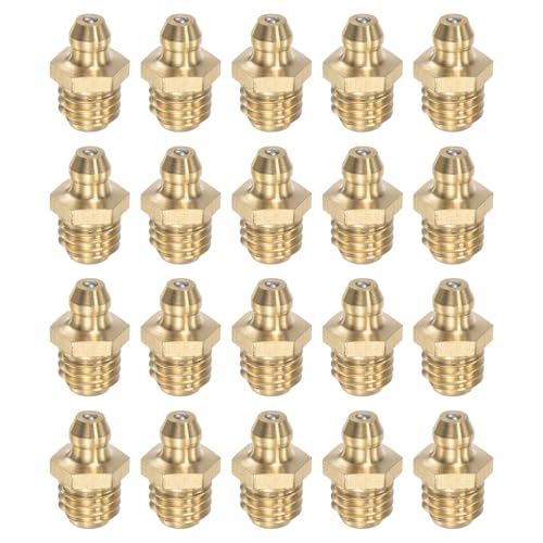 Image of uxcell Brass Straight Grease Fitting M10 x 1.5mm Thread Hydraulic Grease Fitting Accessories, 20Pcs