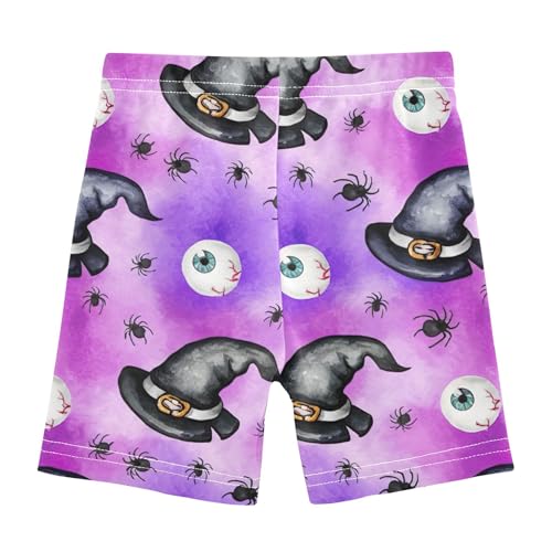 Joisal Toddler Girls Biker Shorts Cotton Shorts for Under Skirts Halloween Witch Hats Purplel Children 4t2