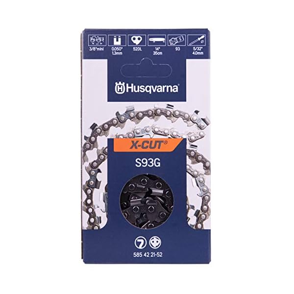 Husqvarna Sägekette 35,6 cm (14 Zoll), 0,050 Gauge, 3/8 Teilung, X-Cut, hohe Haltbarkeit, hervorragende Schmierung…