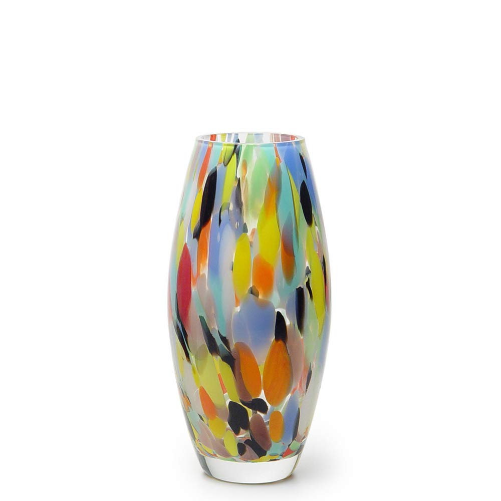 Cá d'Oro Vaso Modelo Oliva P com Efeito Multicor Colorido em Vidro