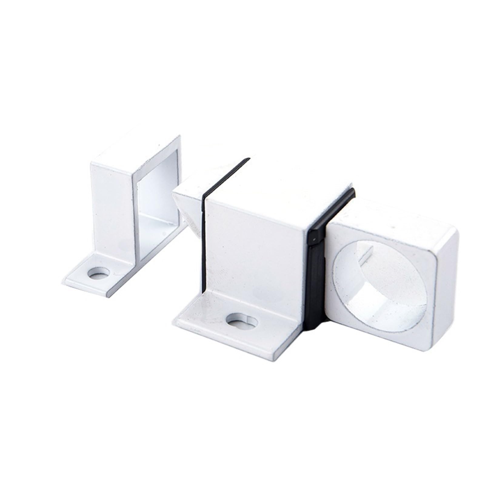 Gate Bolt Aluminum Alloy Door Bolt Latch Security Automatic Window Gate Spring Bounce Lock Spring-Loaded Pin(White)