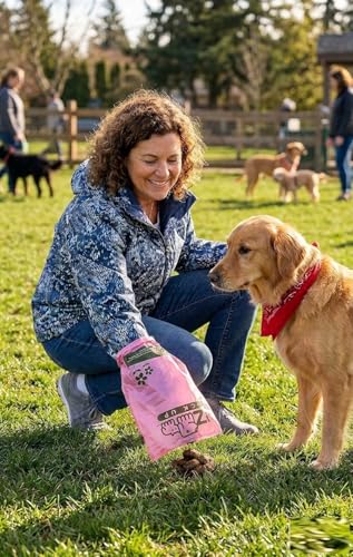 Image of EZ Pick Up 1000 Count Dog Waste Poop Bags, Unscented Single Roll, Heavy Duty, Improved Thickness (Pink - 1000ct)