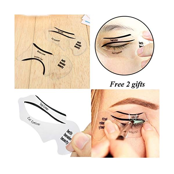 Eye-Makeup-Tool-Kit-for-Women-Cat-Eyeliner-Stencil-24-Shapes-Eyebrow-StencilEyebrow-Trimmer-Scissors-With-Comb-Hair-Remover-Beauty-Tools Eye Makeup Tool Kit for Women Cat Eyeliner Stencil / 24 Shapes Eyebrow Stencil/Eyebrow Trimmer Scissors With Comb Hair…