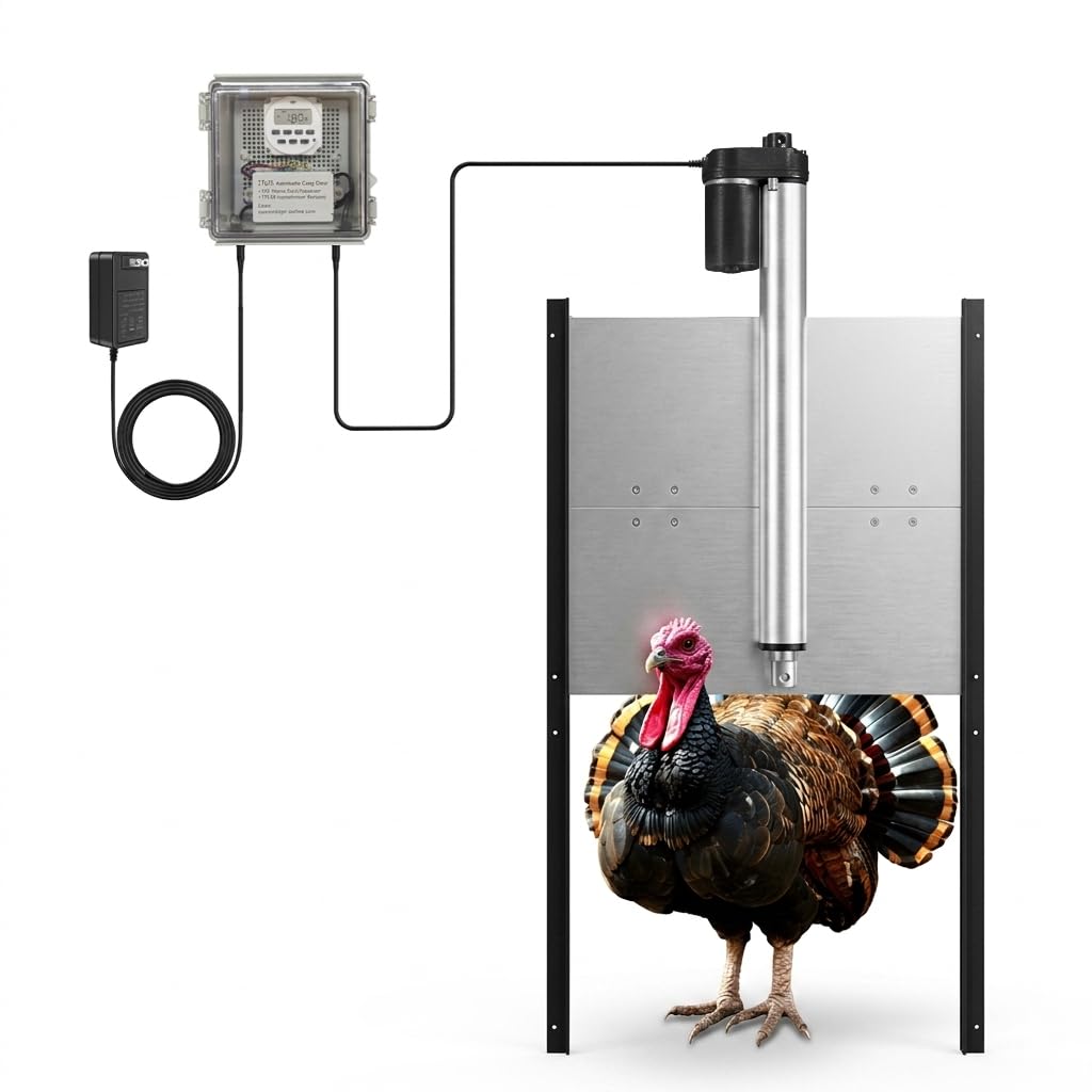 Amazon.com: JVR Automatic Turkey Coop Door, Timer, Anti-Pinch, 22
