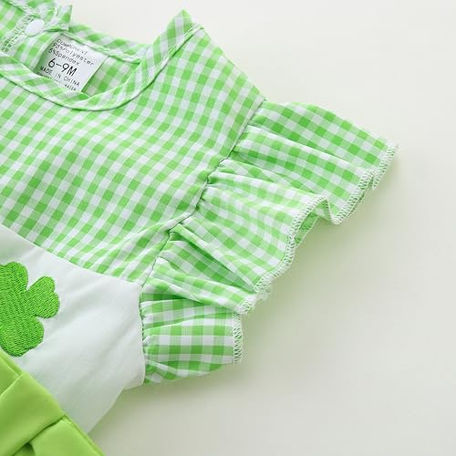 Baby Girl Outfit Infant Bunny Smocked Romper Onesie Short Sleeve Summer Plaid Clothes for 0~24M3