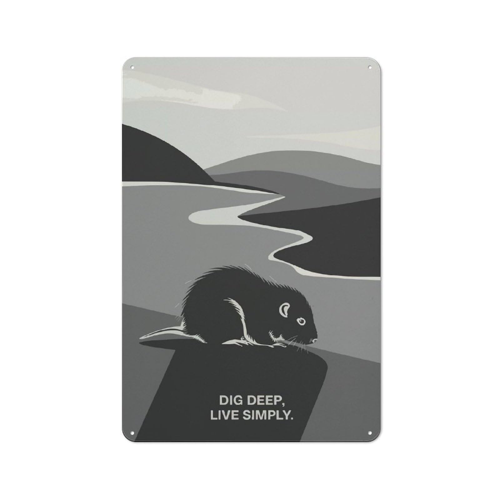 Junmoney Mole Illustration With Motivational Quote Cottage Tin Sign 30X20cm Featuring Porch Wall Decor For Shed, Garden Room, Porch Or Garage
