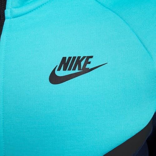 Nike Sportswear Tech Fleece Big Kids' Full-Zip Hoodie (HV5867-452, Obsidian/Dusty Cactus/Black/Black)4