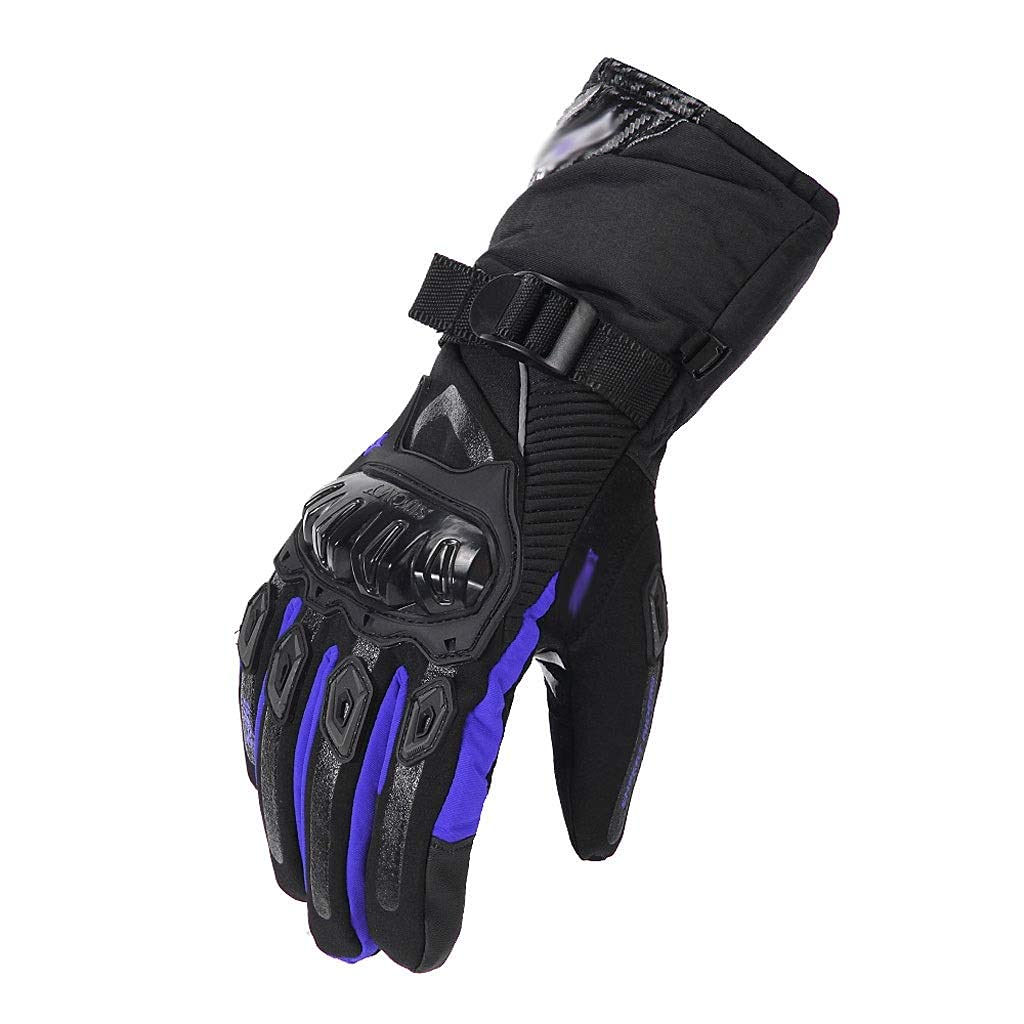 Guantes, Guantes de Motocicleta 100% Impermeables, a Prueba de Viento, Invierno, Hombres, Guantes de Moto, Pantalla Táctil, Guantes de Montar en Moto,Azul,Xxl