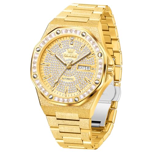 Image of OLEVS Automatic Mens Watches Self Winding Mechanical Business Luxury Dress Wrist Watch Stainless Steel Waterproof Luminous Day Date