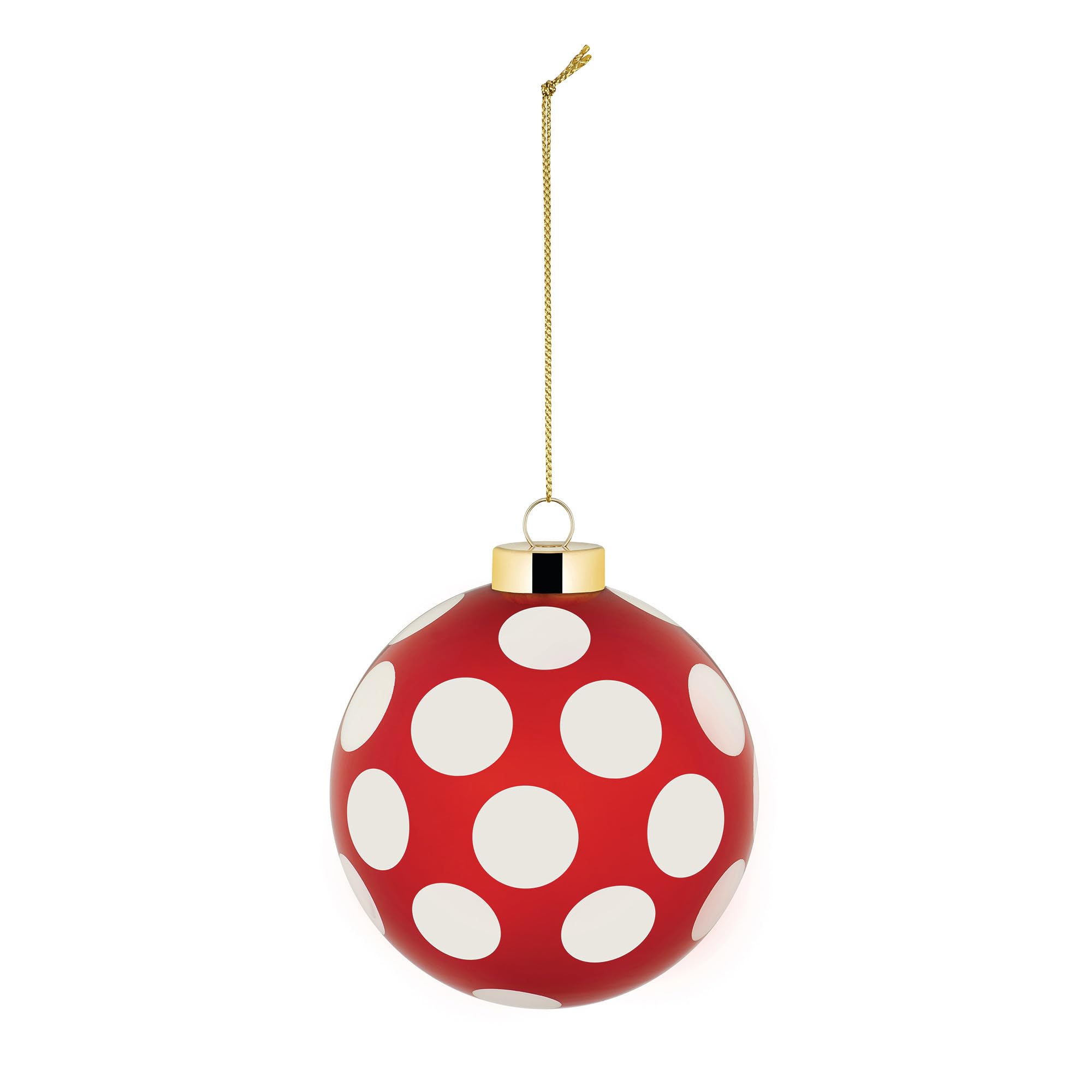 Alessi Delight NZ04 3, Christmas Tree Bauble, in Blown Glass, Diameter 9 cm, Red, White, Gold