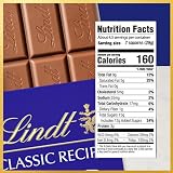 Lindt CLASSIC RECIPE Milk Chocolate Bar, Milk Chocolate Candy, 4.4 oz. (12 Pack)