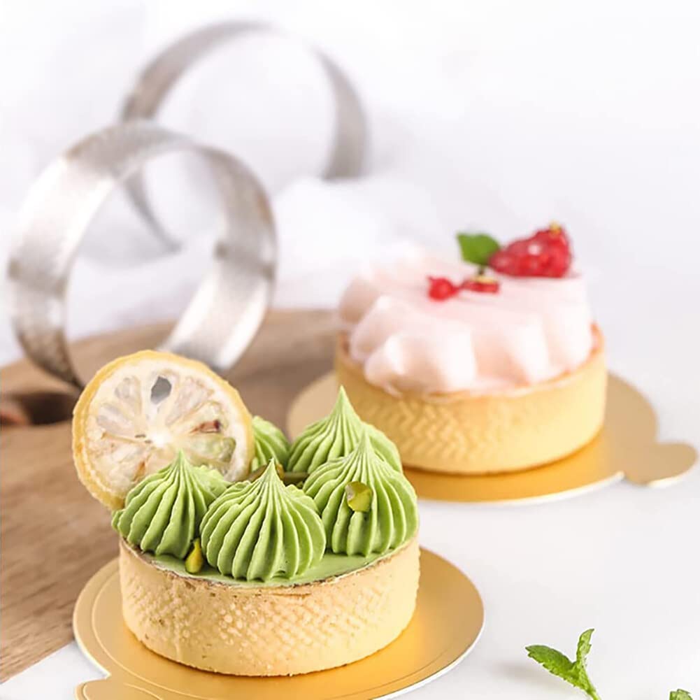 Surakey Lot de 11 anneaux à tarte perforés en acier inoxydable antiadhésifs pour pâtisserie, dessert français, fruits, tarte, croûte, tarte (rond)