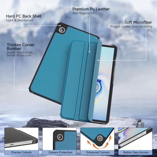 Image of YRH for Samsung A9 / A11 Tablet Case 8.7 inch, Slim Light Stand PU Lether Cover for Galaxy Tab A9 / A11 Tablet Case, Light Blue