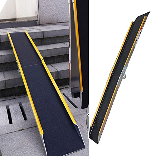 Rampa para bordillo resistente, rampas para motocicletas y sillas de ruedas, rampa plegable antideslizante para vehículos, rampas para mascotas, 180 cm de largo miniatura 1