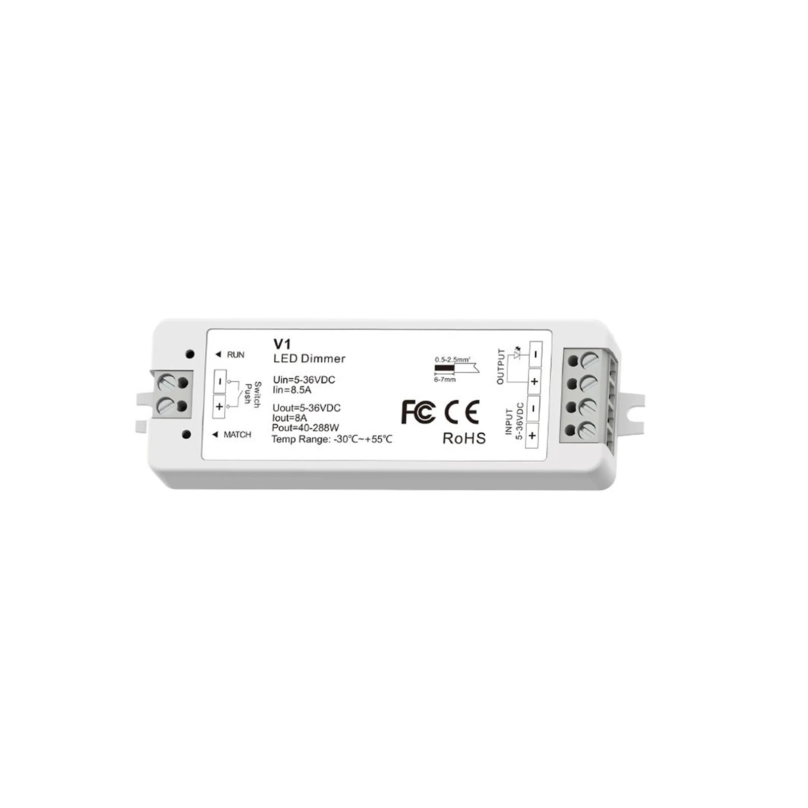 12V 24V LED-Dimmer PWM 2,4G Fernbedienung 5V 36V 8A Einzeldimmung LED-Lichtleiste Dimmerschalter V1 RK4-1 LED-Controller(V1 Dimmer Only)