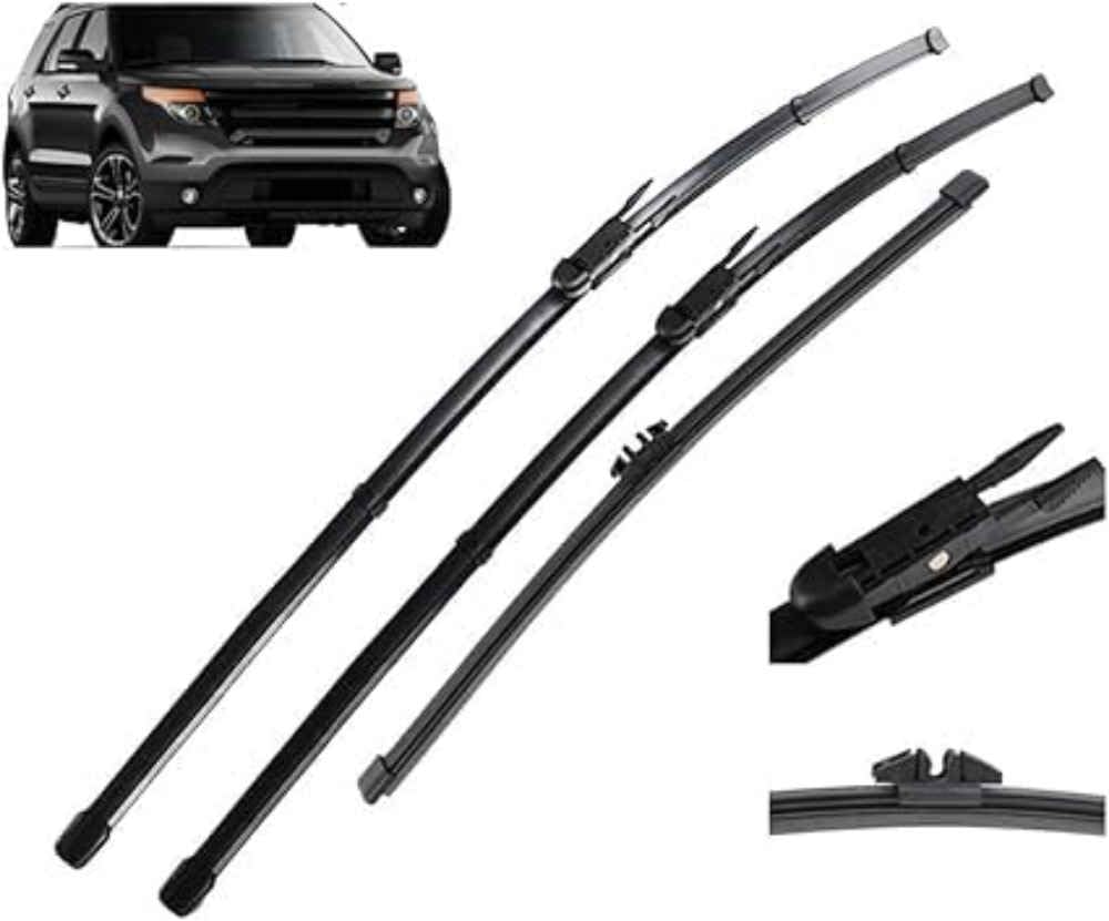 NYSLDSCO Premium Exact Fit Windscreen Wiper Blades for Ford Explorer MK5 2011-2019 Durable Natural Rubber Easy Fit for a Quiet and Streak Free Wipe