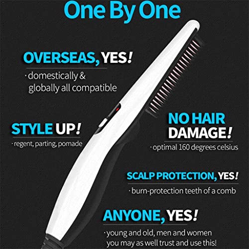 Peine multifuncional para modelado, alisado y rizado de barba y cabello, eléctrico con cerdas calientes iónicas miniatura 4