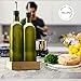 Olive Oil Dispenser Bottle Set of 2 With Wood Tray 17 Oz Glass Oil and Vinegar Dispenser - Stainless Steal Pourers - Funnel - Dust Caps - Oil Bottles for Kitchen Dark Green Olive Oil Bottle Oil Pourer