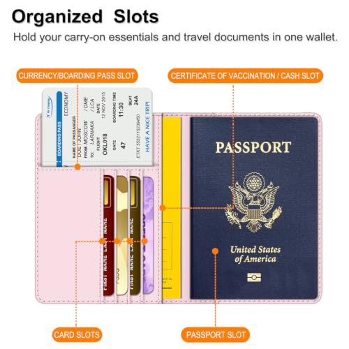 Image of FINTIE Passport Holder, Slim Travel Wallet RFID Blocking Card Case Cover | Passport Cover Protector Essentials with Credit Card Slots, For Women /Men