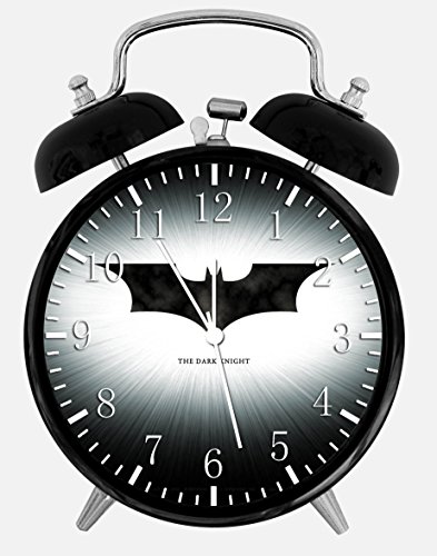 Batman Twin Bell Alarm Desk Clock with Night Light Quite Silent Non-Ticking 4 Inches Glass Face - Great Decor for Home or Office â€“ Best Gift Ideas for Birthday or Holidays Y107