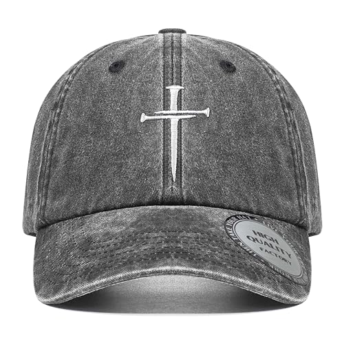 Image of Christian Hats for Men Women,Jesus 3 Nail Cross Hat Christian Religious Gifts for Birthday /Christmas